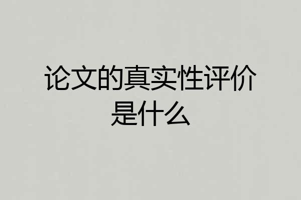论文的真实性评价是什么
