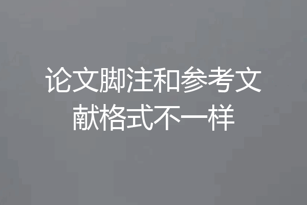 论文脚注和参考文献格式不一样