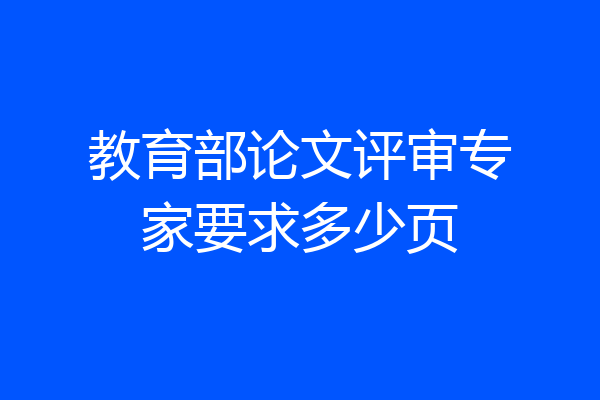 教育部论文评审专家要求多少页