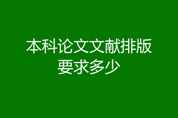 本科论文文献排版要求多少