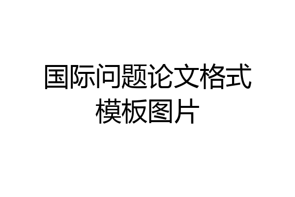 国际问题论文格式模板图片