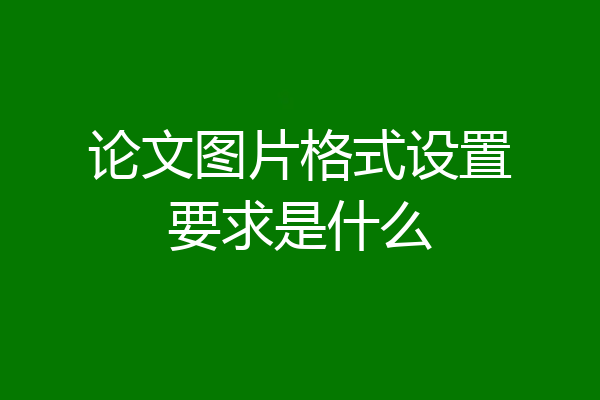 论文图片格式设置要求是什么