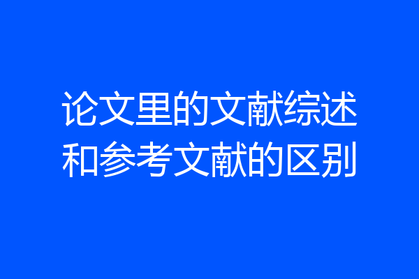 论文里的文献综述和参考文献的区别