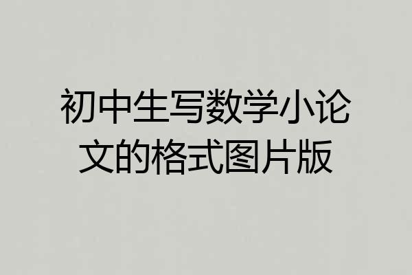 初中生写数学小论文的格式图片版