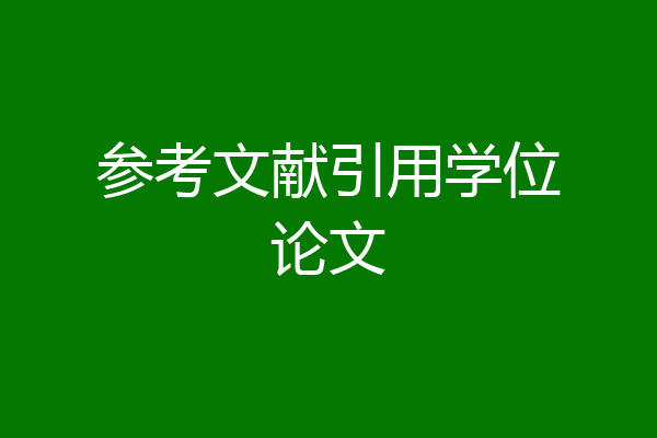 参考文献引用学位论文