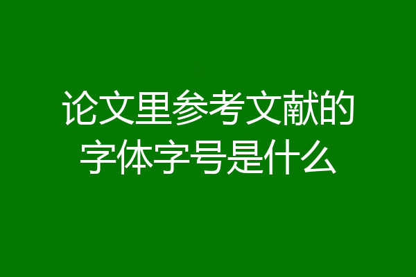 论文里参考文献的字体字号是什么