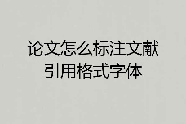 论文怎么标注文献引用格式字体