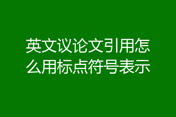 英文议论文引用怎么用标点符号表示