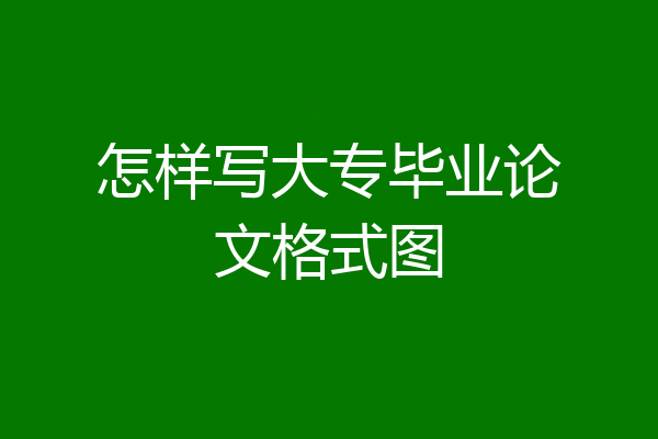 怎样写大专毕业论文格式图