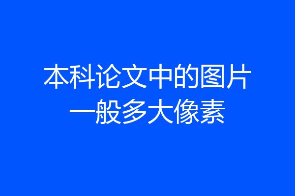 本科论文中的图片一般多大像素