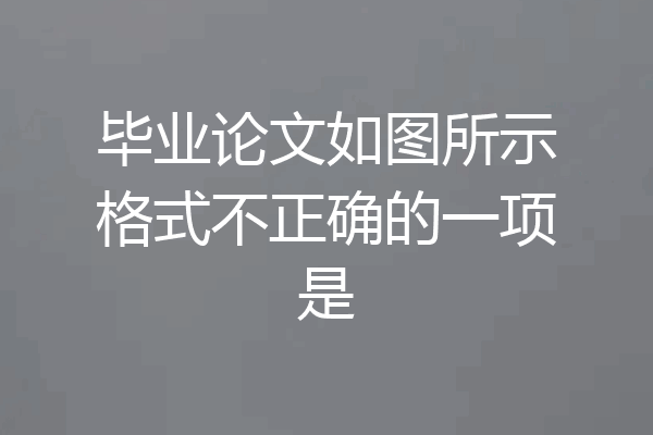 毕业论文如图所示格式不正确的一项是