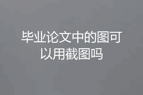 毕业论文中的图可以用截图吗
