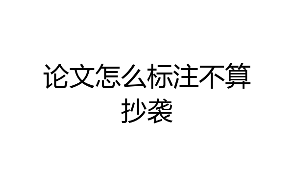 论文怎么标注不算抄袭