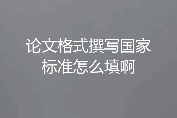 论文格式撰写国家标准怎么填啊