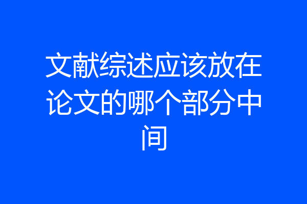 文献综述应该放在论文的哪个部分中间