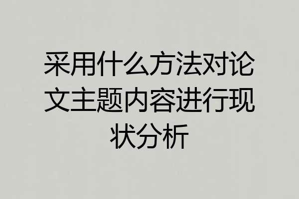 采用什么方法对论文主题内容进行现状分析