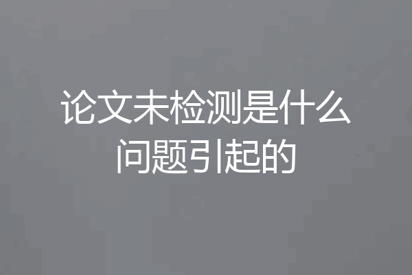 论文未检测是什么问题引起的