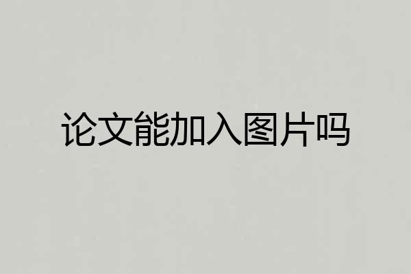 论文能加入图片吗