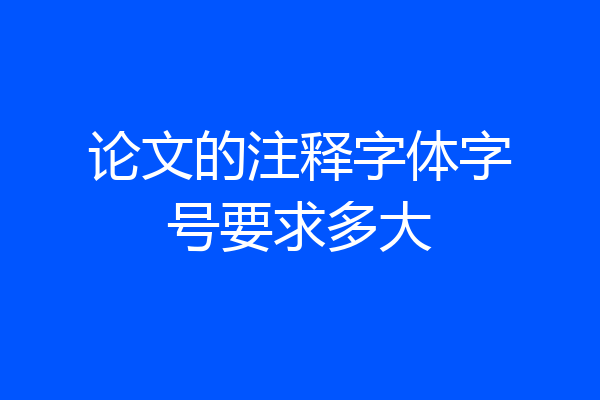论文的注释字体字号要求多大