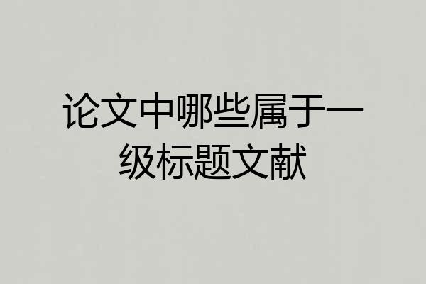 论文中哪些属于一级标题文献