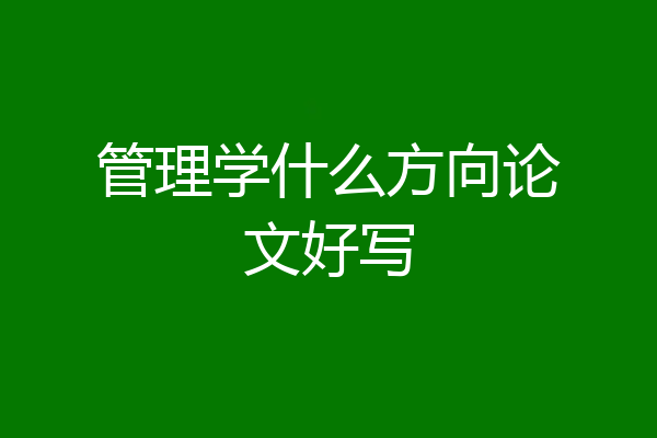 管理学什么方向论文好写