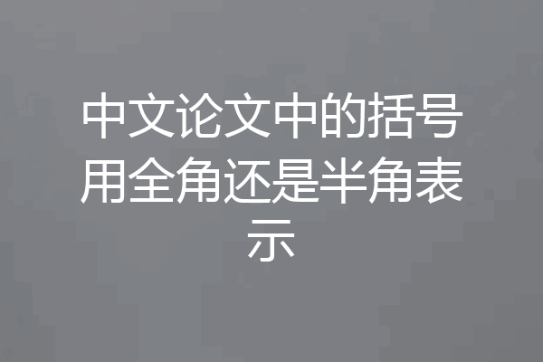 中文论文中的括号用全角还是半角表示