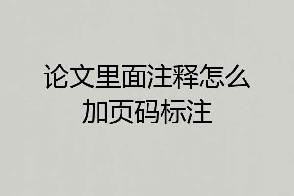 论文里面注释怎么加页码标注