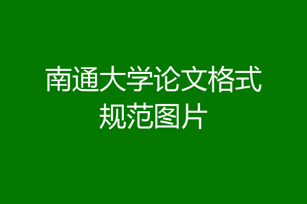 南通大学论文格式规范图片
