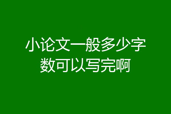 小论文一般多少字数可以写完啊