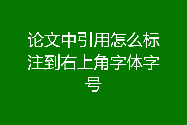 论文中引用怎么标注到右上角字体字号