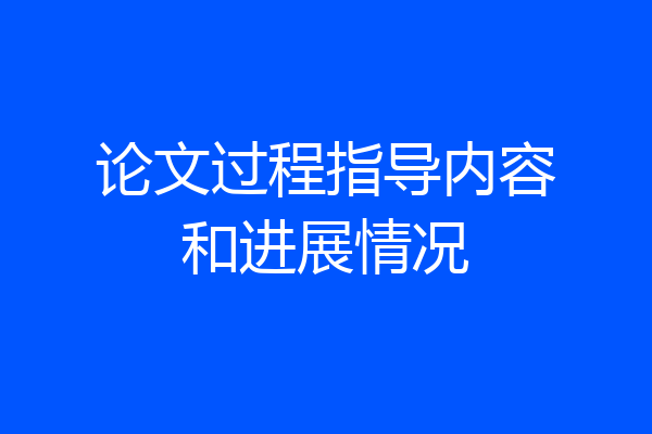 论文过程指导内容和进展情况