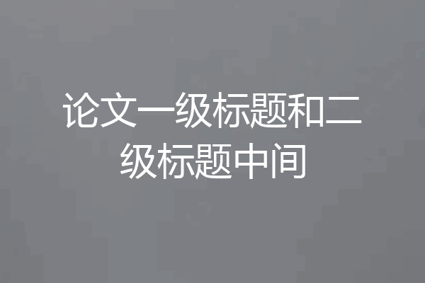 论文一级标题和二级标题中间