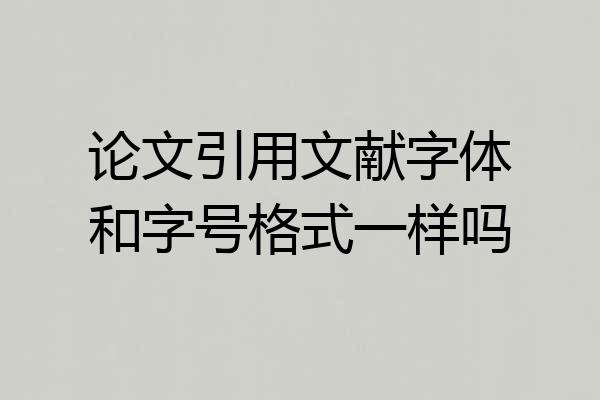 论文引用文献字体和字号格式一样吗