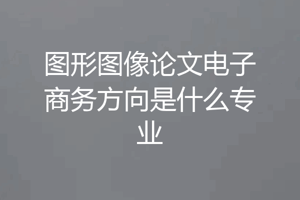 图形图像论文电子商务方向是什么专业