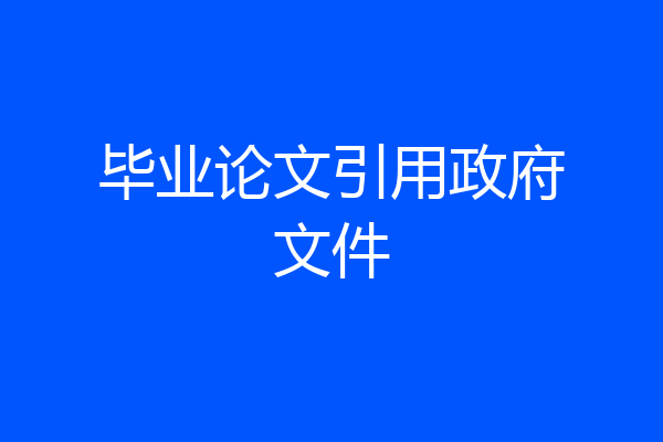 毕业论文引用政府文件