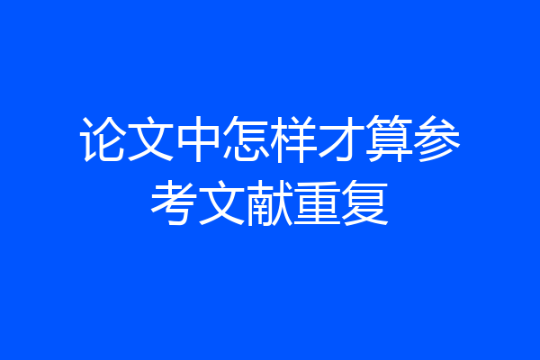 论文中怎样才算参考文献重复