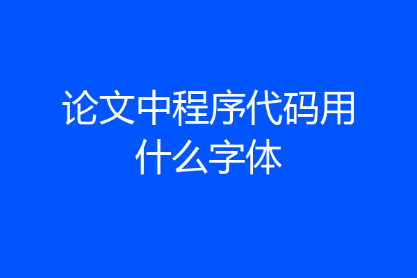 论文中程序代码用什么字体