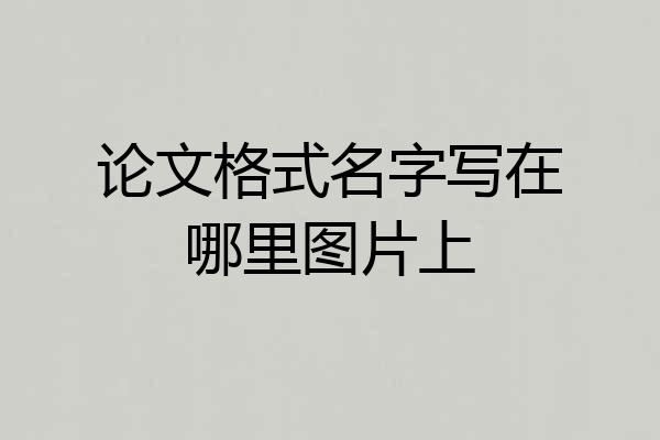 论文格式名字写在哪里图片上