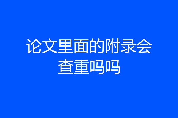 论文里面的附录会查重吗吗