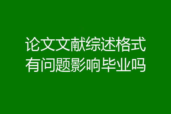 论文文献综述格式有问题影响毕业吗