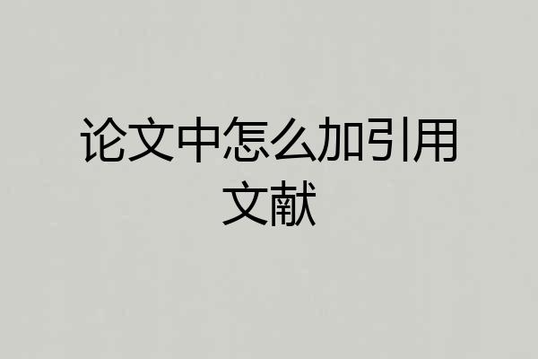 论文中怎么加引用文献