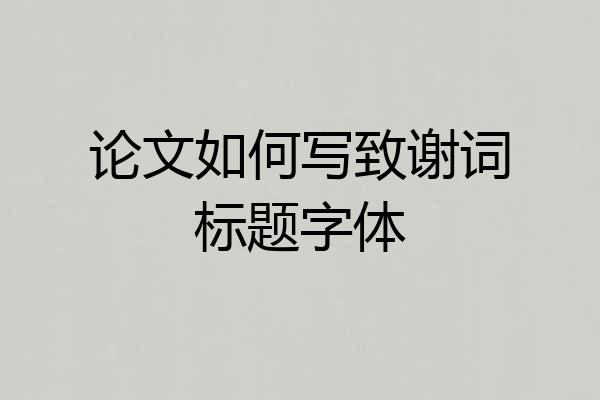 论文如何写致谢词标题字体