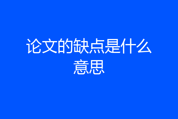 论文的缺点是什么意思