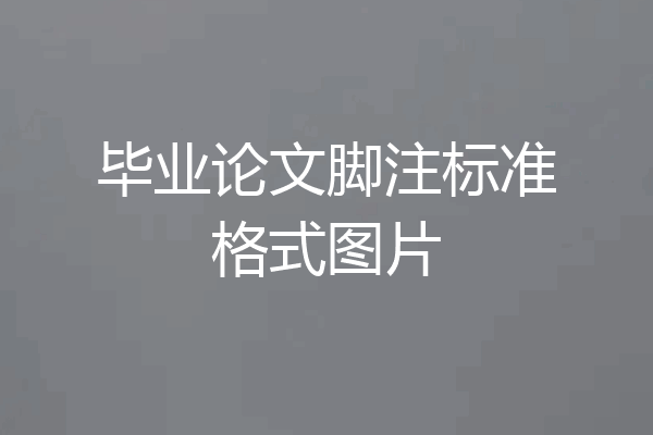 毕业论文脚注标准格式图片