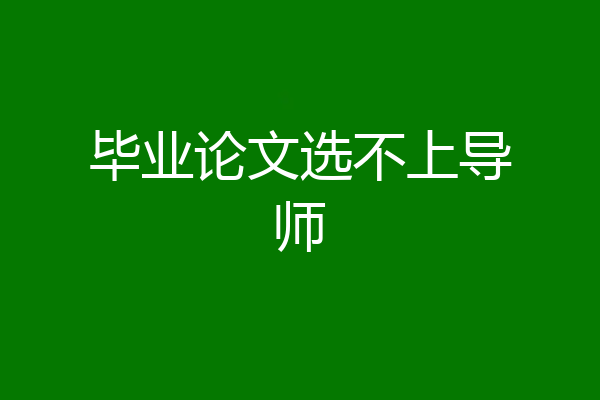 毕业论文选不上导师