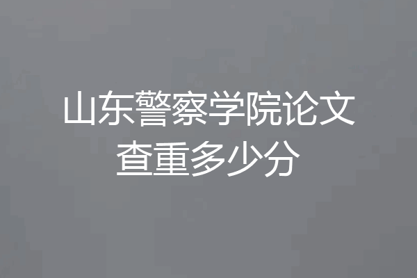 山东警察学院论文查重多少分
