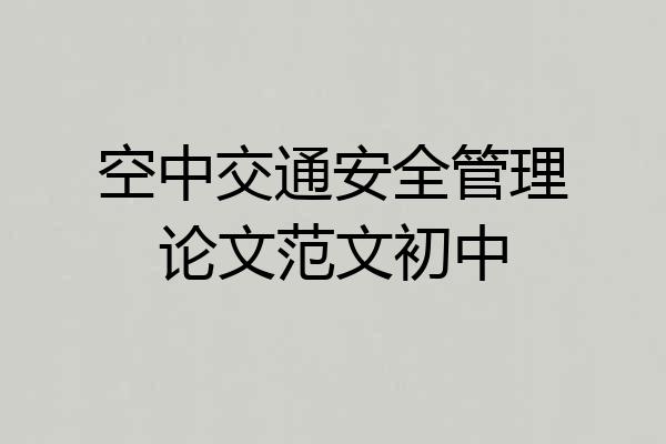 空中交通安全管理论文范文初中