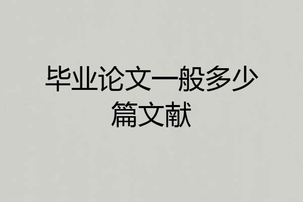 毕业论文一般多少篇文献