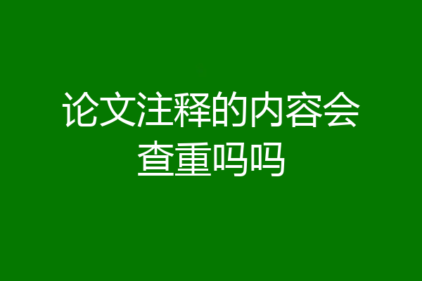 论文注释的内容会查重吗吗