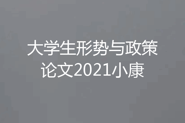 大学生形势与政策论文2021小康